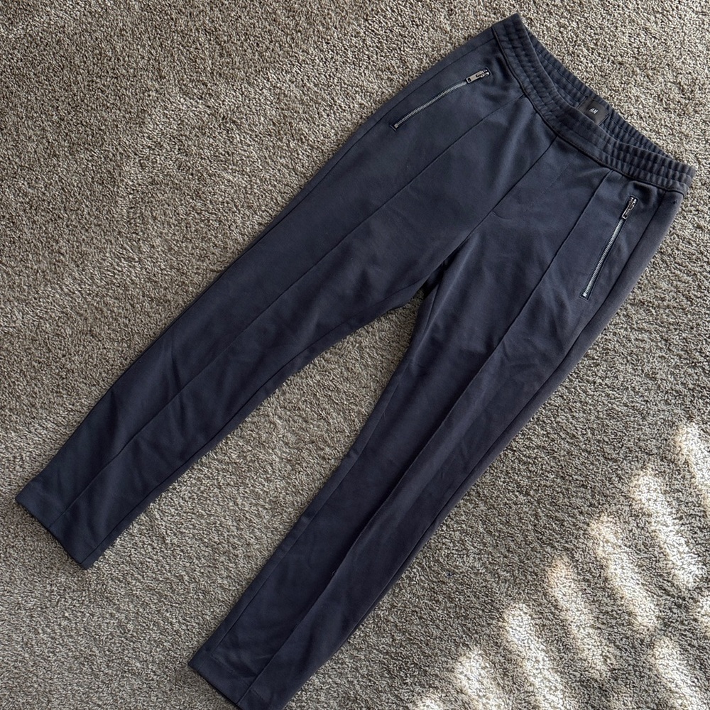 H&M Navy Joggers with Zipper Details